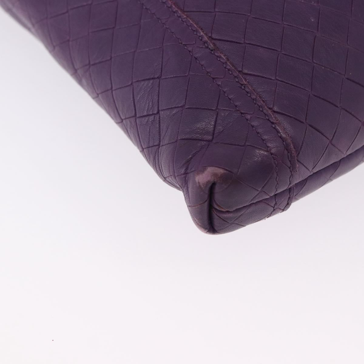 BOTTEGA VENETA INTRECCIATO Shoulder Bag Leather Purple Auth 192755A
