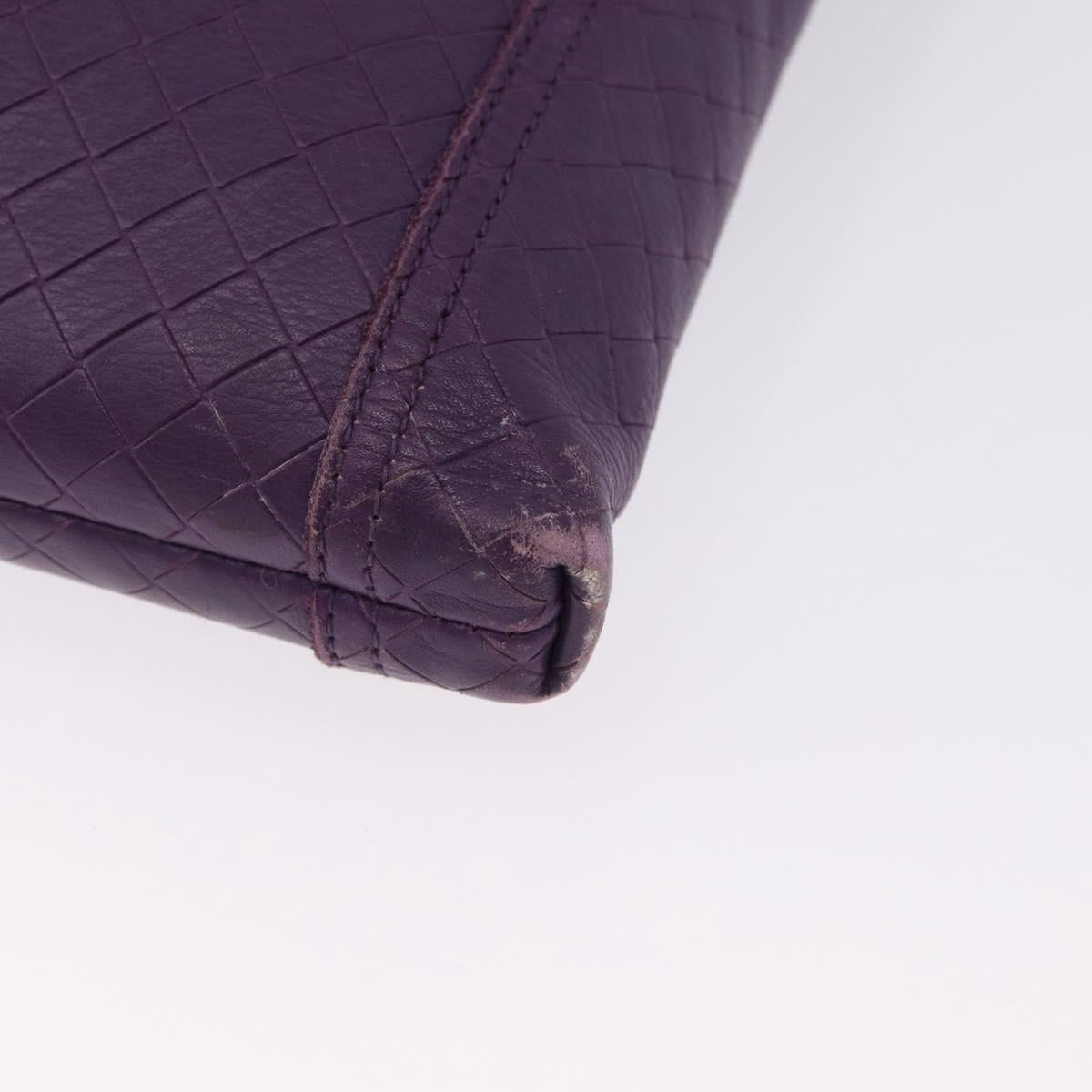 BOTTEGA VENETA INTRECCIATO Shoulder Bag Leather Purple Auth 192755A