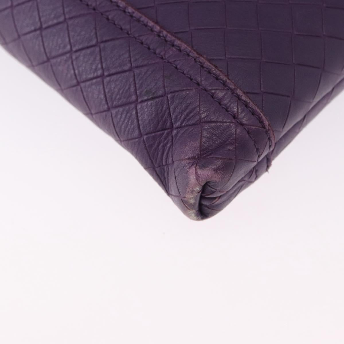 BOTTEGA VENETA INTRECCIATO Shoulder Bag Leather Purple Auth 192755A