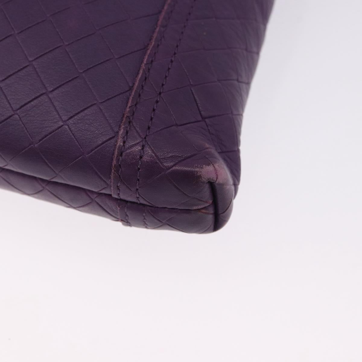 BOTTEGA VENETA INTRECCIATO Shoulder Bag Leather Purple Auth 192755A