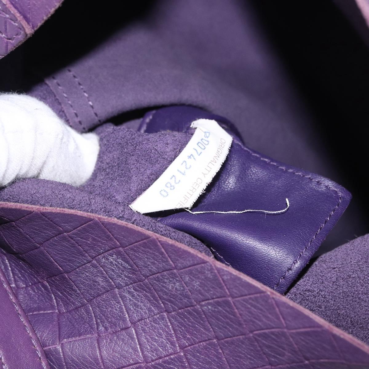 BOTTEGA VENETA INTRECCIATO Shoulder Bag Leather Purple Auth 192755A