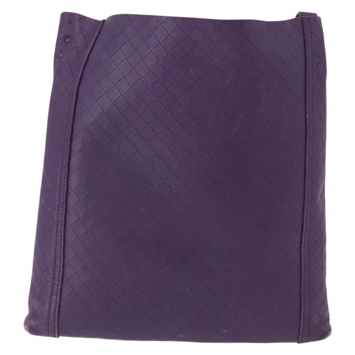 BOTTEGA VENETA INTRECCIATO Shoulder Bag Leather Purple Auth 192755A