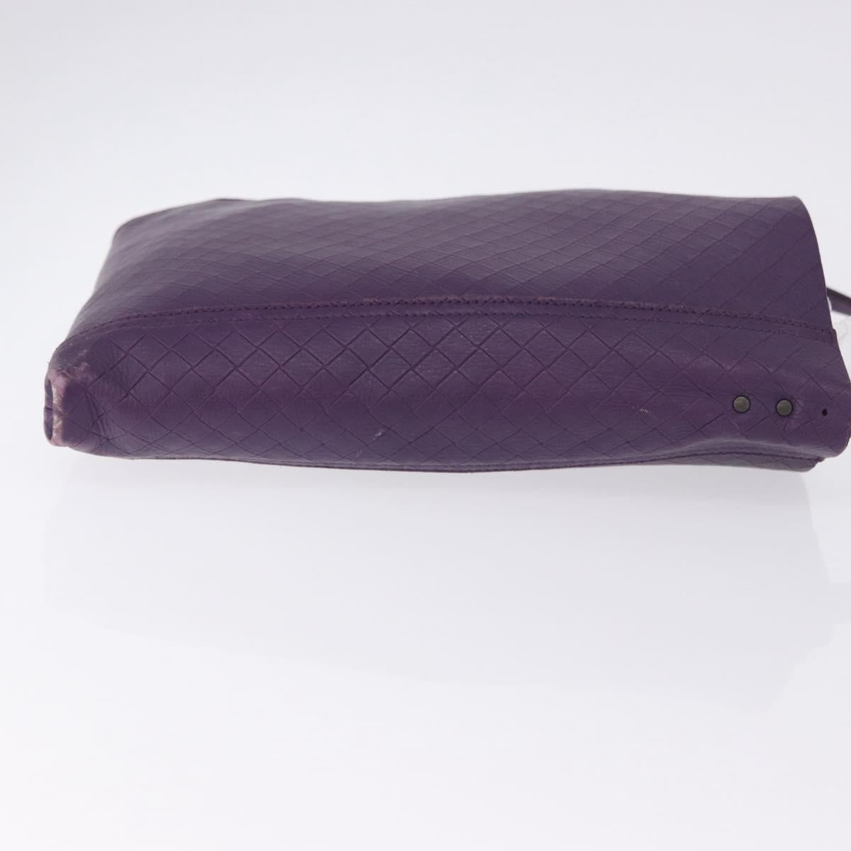 BOTTEGA VENETA INTRECCIATO Shoulder Bag Leather Purple Auth 192755A