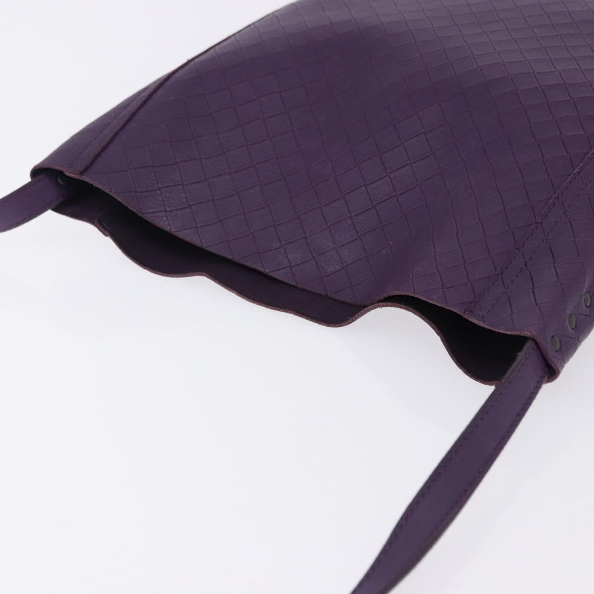 BOTTEGA VENETA INTRECCIATO Shoulder Bag Leather Purple Auth 192755A