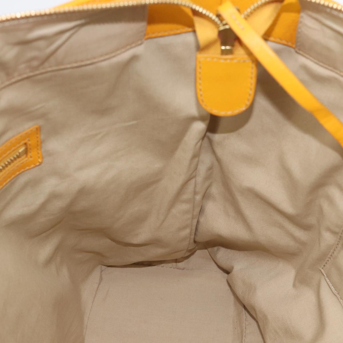 CELINE Hand Bag Leather Yellow Silver Auth 192757A
