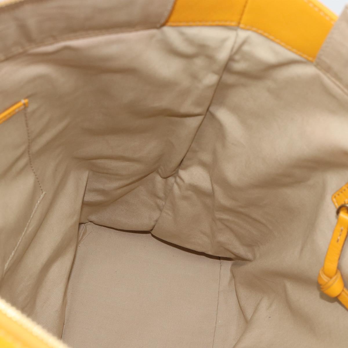 CELINE Hand Bag Leather Yellow Silver Auth 192757A