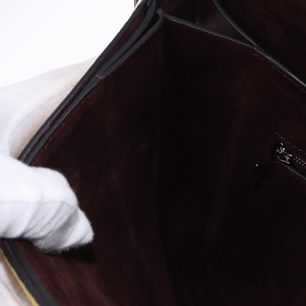 CELINE Shoulder Bag Leather Bordeaux Silver Auth 192760A