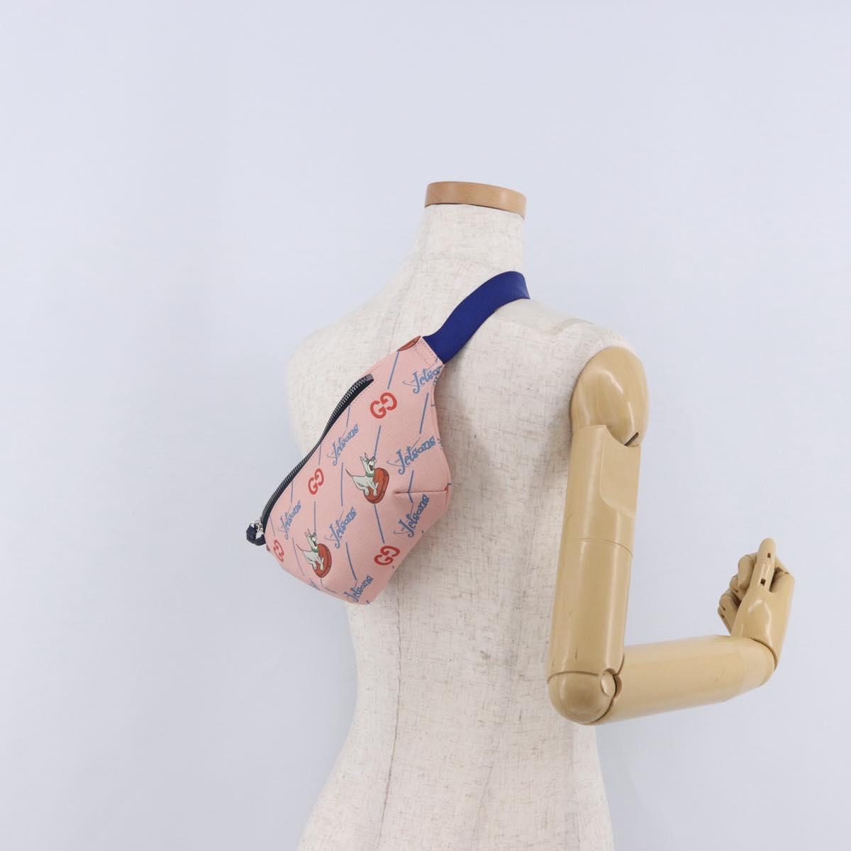 GUCCI Jetsons Collaboration Body Bag Canvas Pink Silver 502095 Auth 192761M
