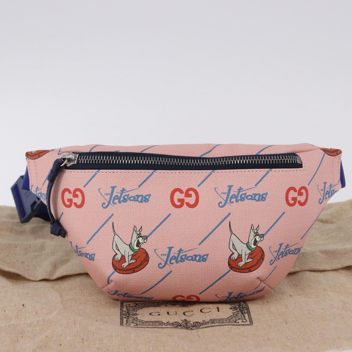 GUCCI Jetsons Collaboration Body Bag Canvas Pink Silver 502095 Auth 192761M