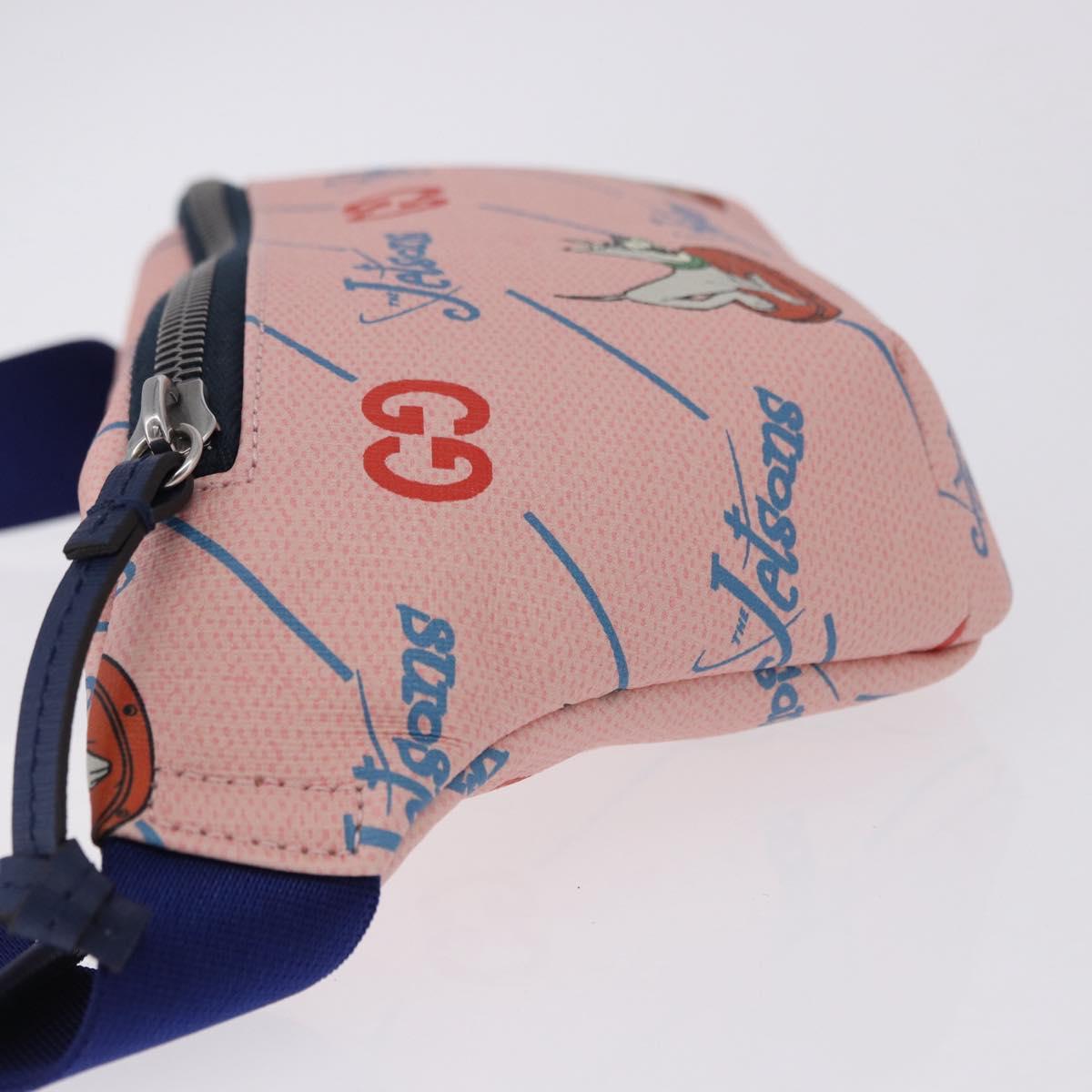GUCCI Jetsons Collaboration Body Bag Canvas Pink Silver 502095 Auth 192761M
