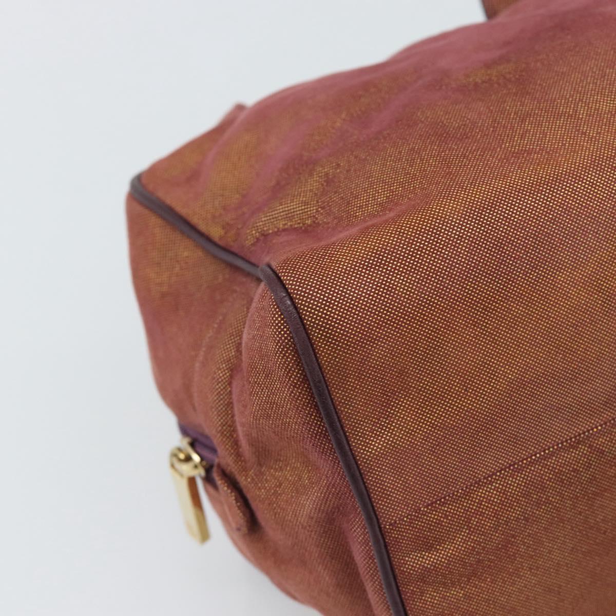 LOEWE Hand Bag Canvas Purple Gold Tone Auth 192763A