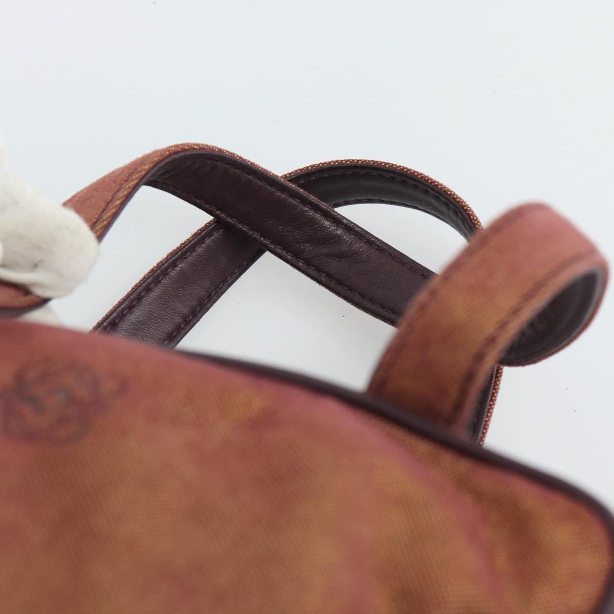 LOEWE Hand Bag Canvas Purple Gold Tone Auth 192763A