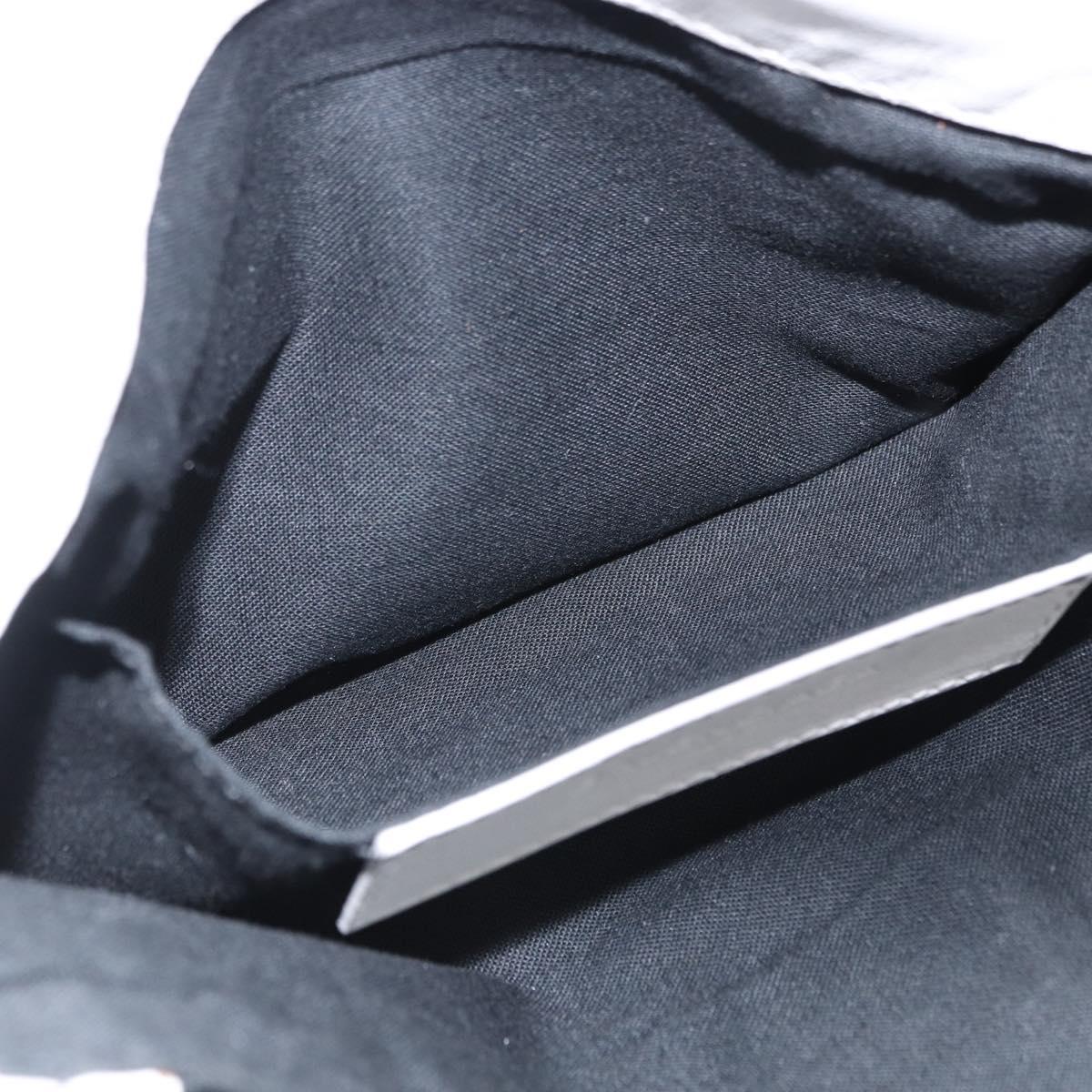 BALENCIAGA Clutch Bag Leather White Gold Tone 411542 Auth 192764