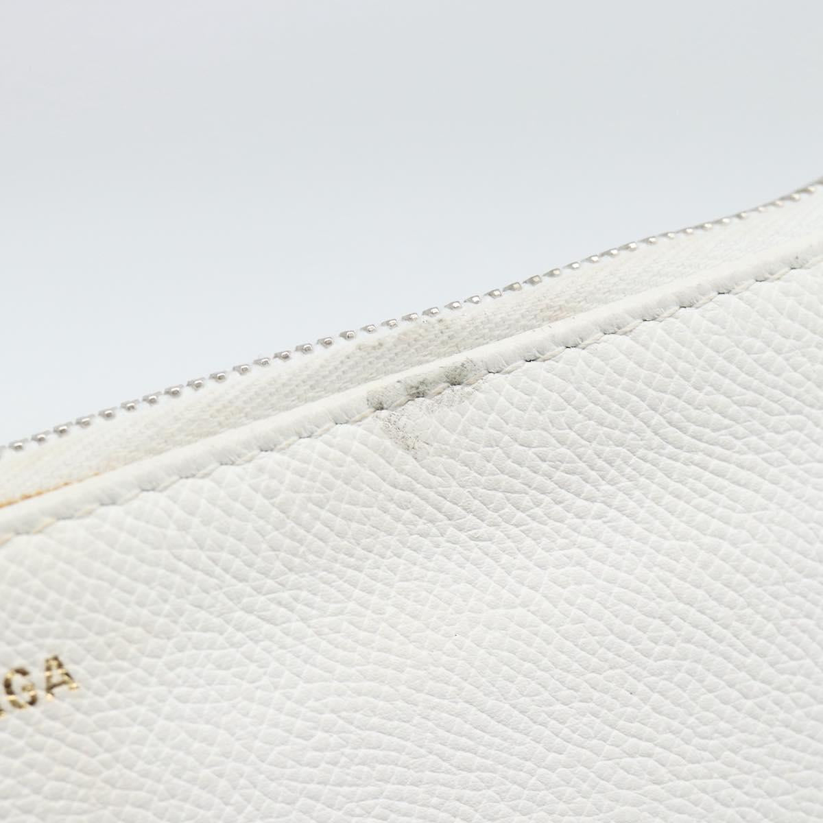 BALENCIAGA Clutch Bag Leather White Silver 529313 Auth 192768