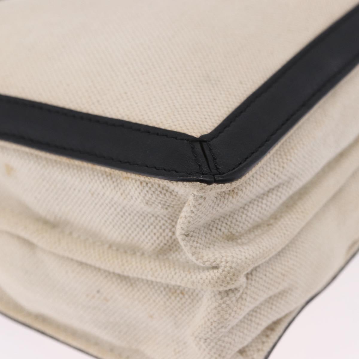 BALENCIAGA Navy Pochette Shoulder Bag Canvas Ivory Black 339937 Auth 192772