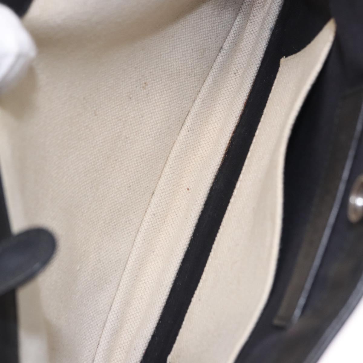BALENCIAGA Navy Pochette Shoulder Bag Canvas Ivory Black 339937 Auth 192772