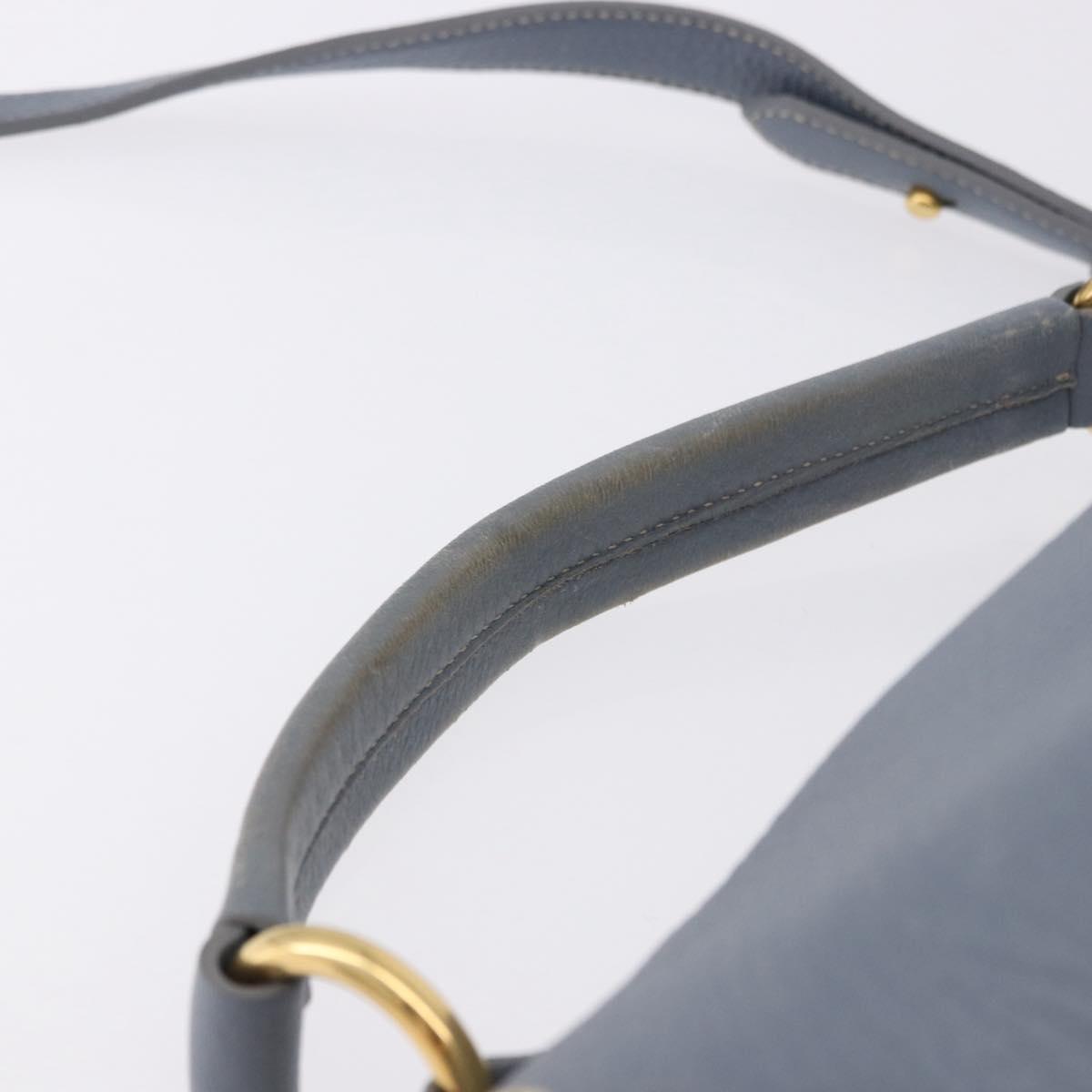 Miu Miu Hand Bag Leather 2way Light Blue Gold Tone Auth 192784A