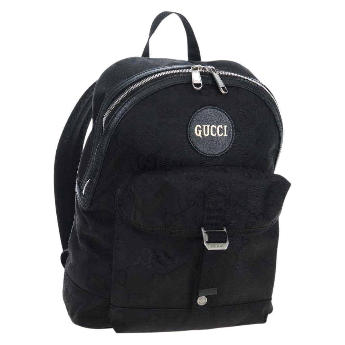 GUCCI GG Canvas Off The Grid Backpack Nylon Black Silver 644992 Auth 192787M