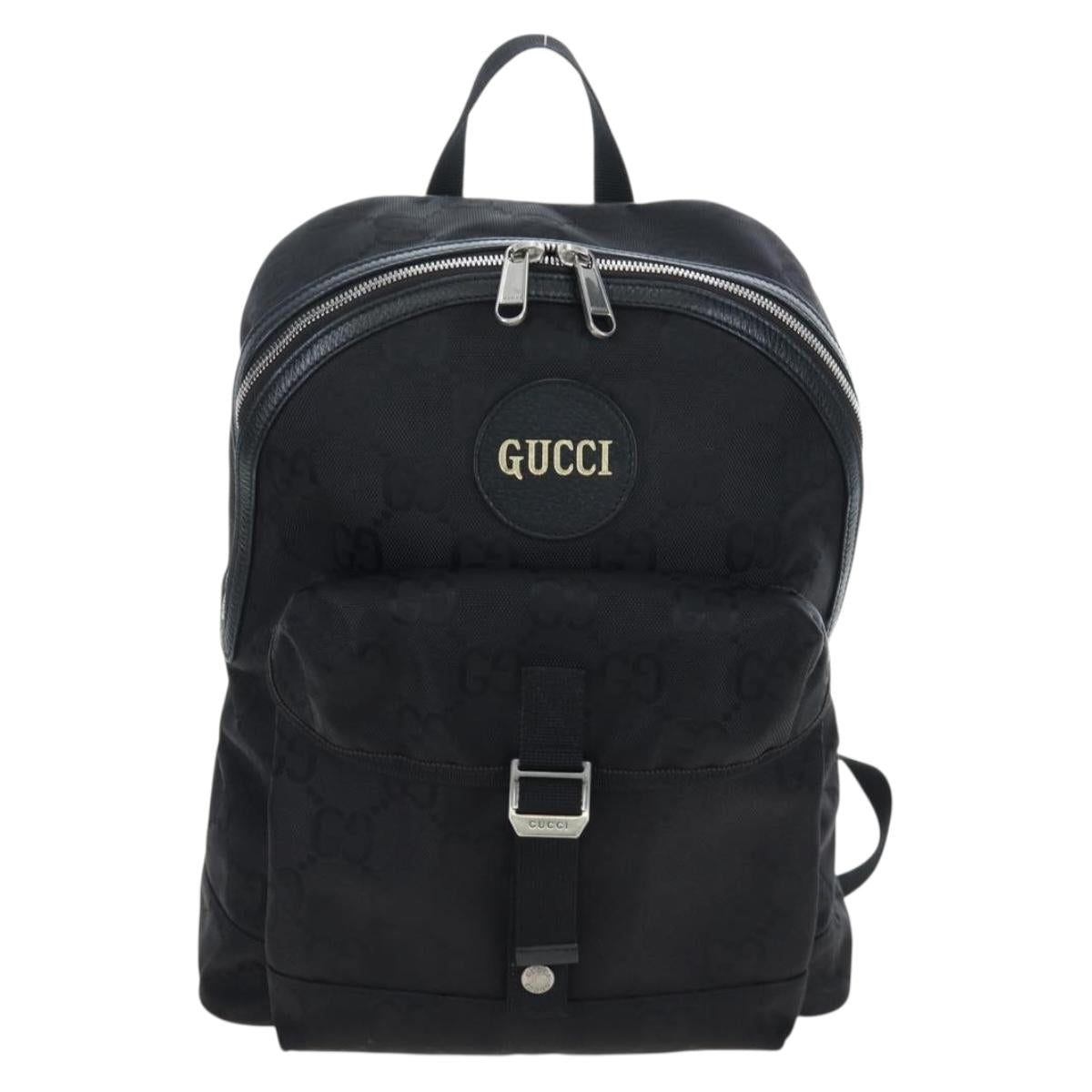 GUCCI GG Canvas Off The Grid Backpack Nylon Black Silver 644992 Auth 192787M