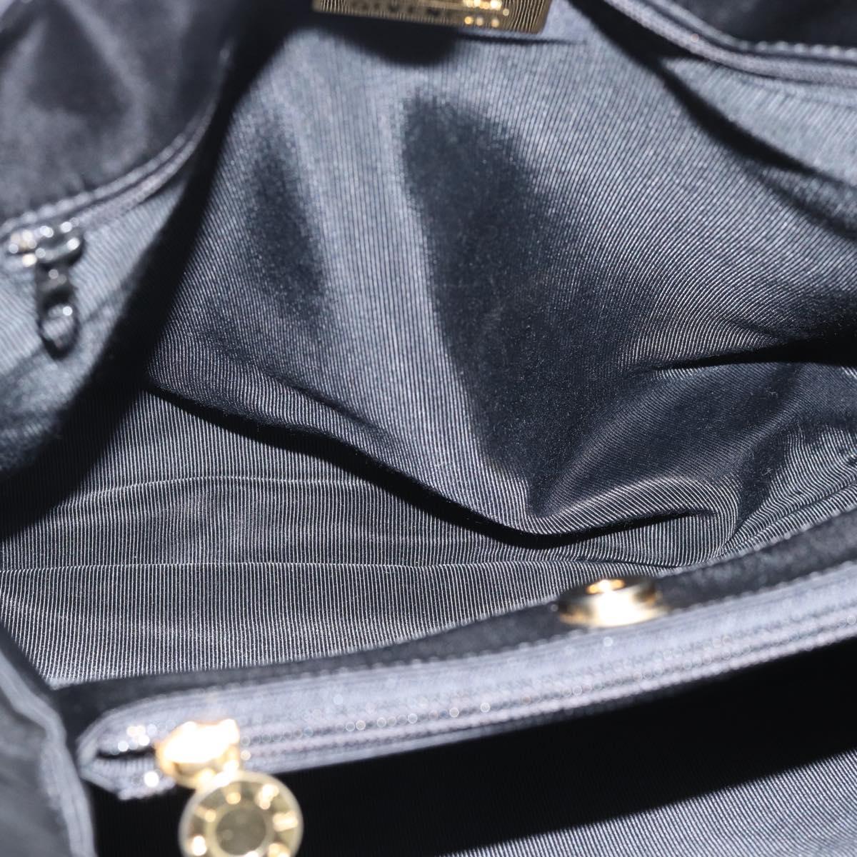 GIVENCHY Hand Bag Nylon Black Brown Auth 192788A