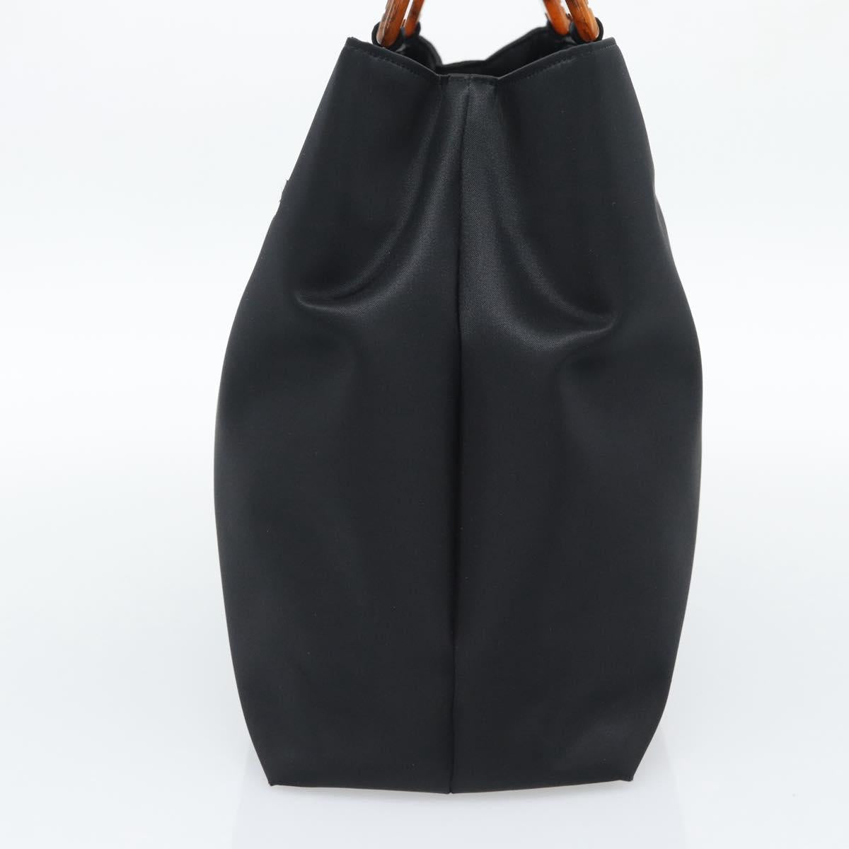 GIVENCHY Hand Bag Nylon Black Brown Auth 192788A