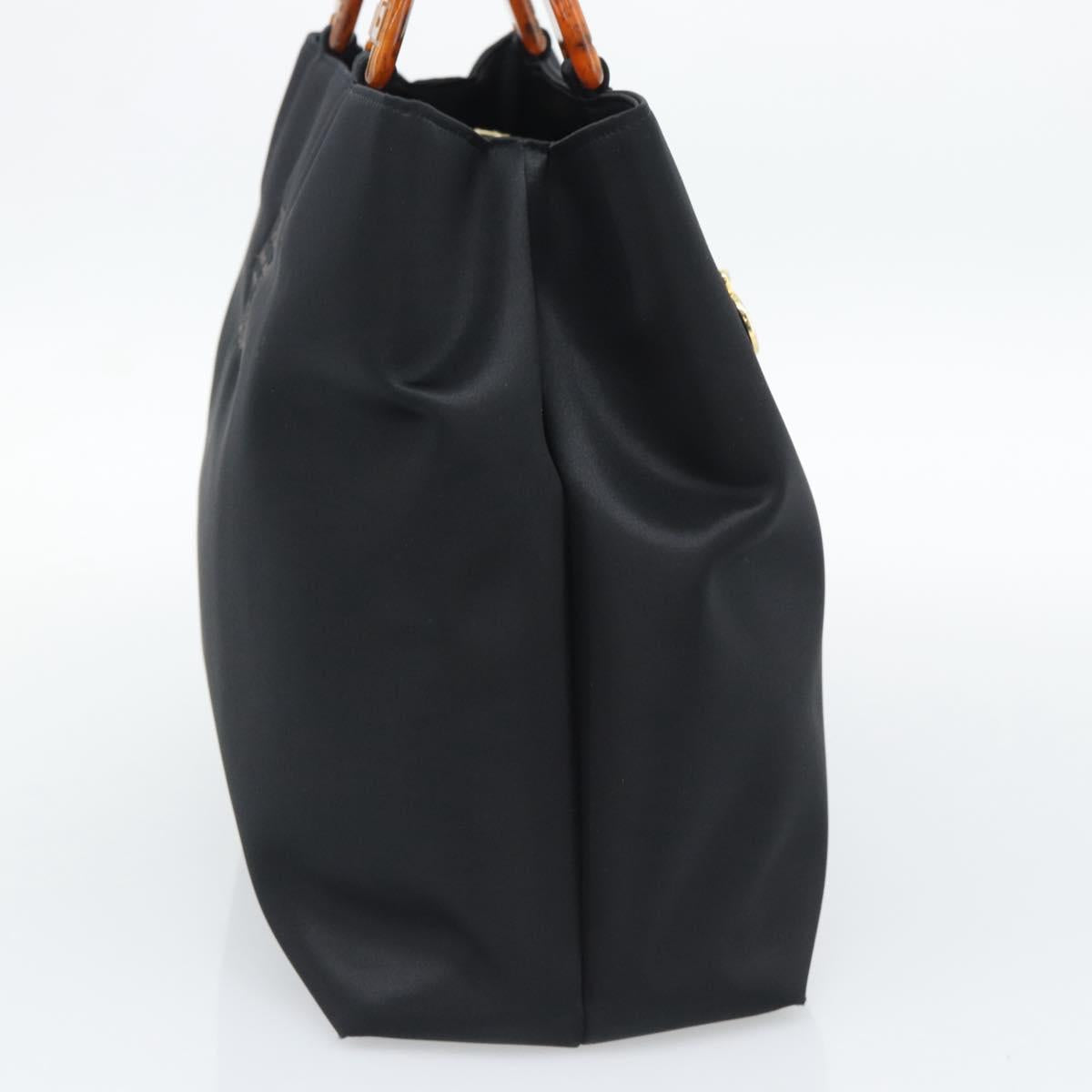 GIVENCHY Hand Bag Nylon Black Brown Auth 192788A