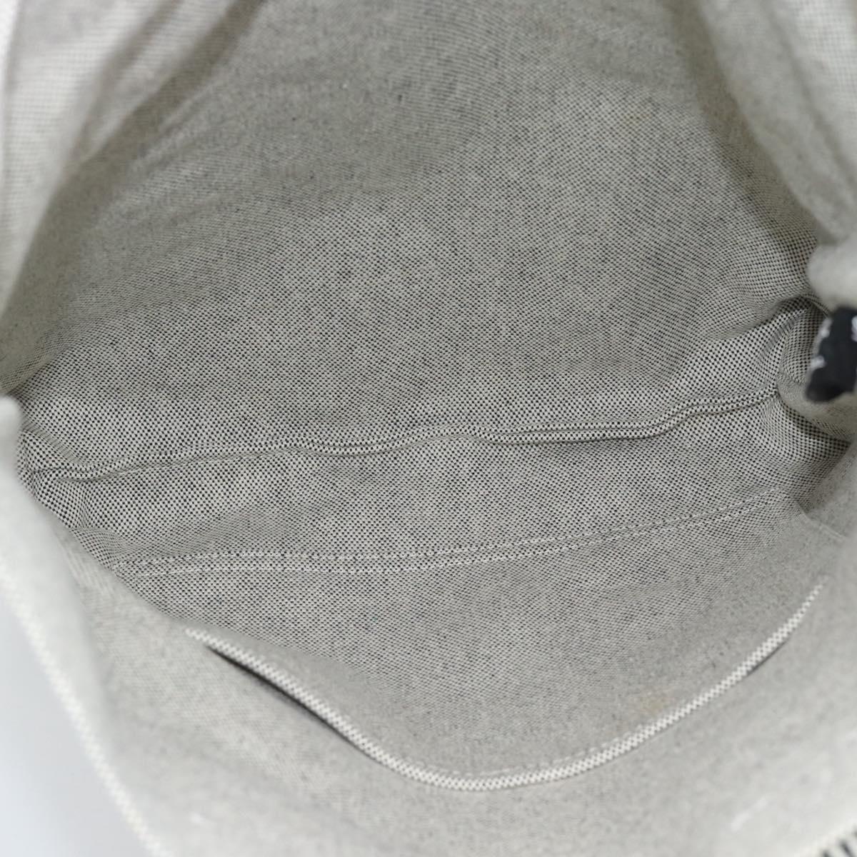 HERMES New Fourre Tout Cabas Hand Bag Canvas Gray Silver Auth 192794A