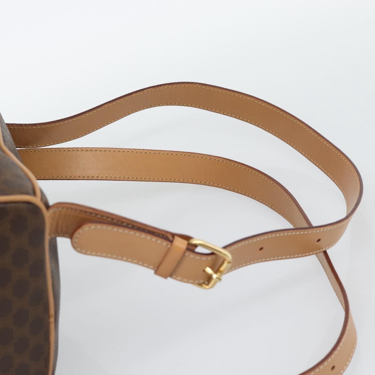 CELINE Macadam Backpack PVC Leather Brown Gold Tone Auth 192796A