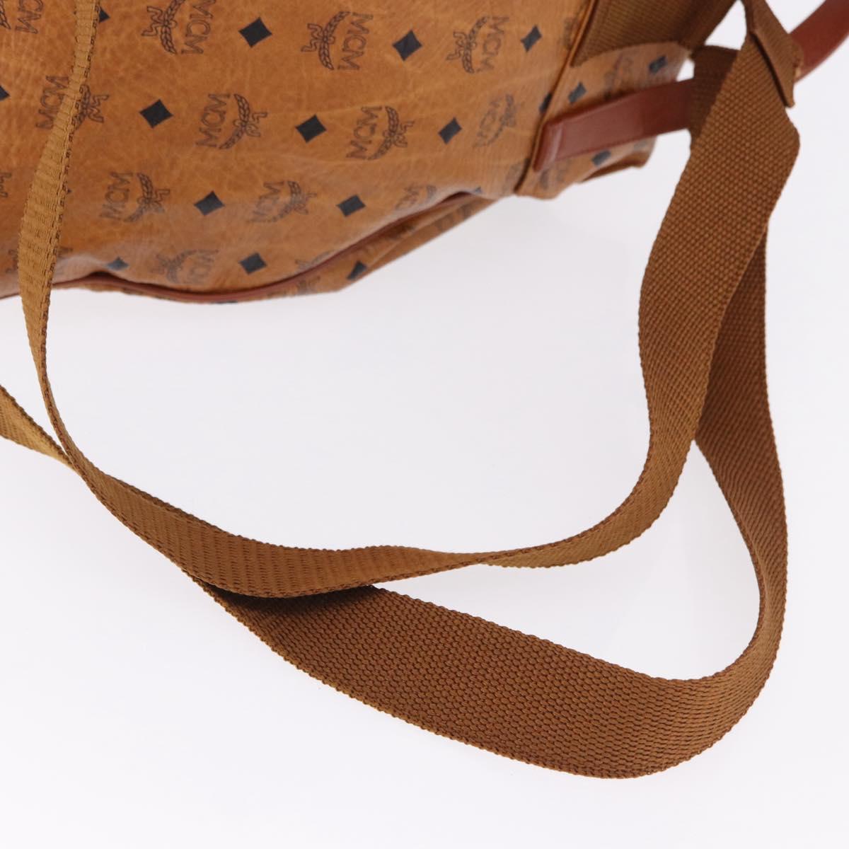 MCM Vicetos Backpack PVC Leather Brown Gold Tone Auth 192800A