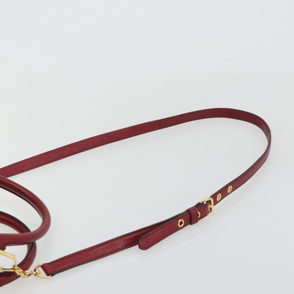Miu Miu Hand Bag Leather 2way Red Gold Tone Auth 192802A