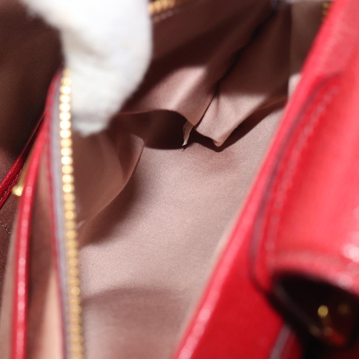 Miu Miu Hand Bag Leather 2way Red Gold Tone Auth 192802A