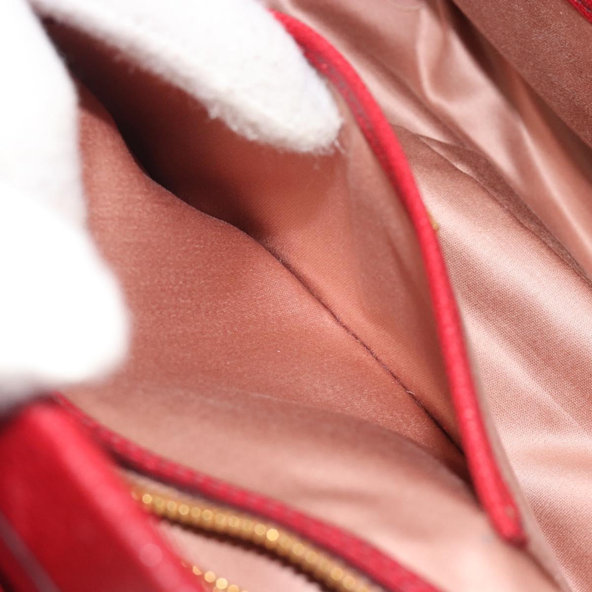 Miu Miu Hand Bag Leather 2way Red Gold Tone Auth 192802A