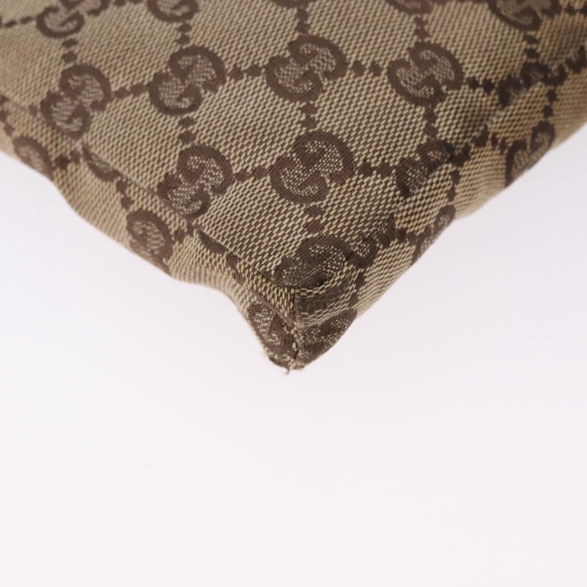 GUCCI GG Canvas Waist Bag Beige Silver 28566 Auth 192803