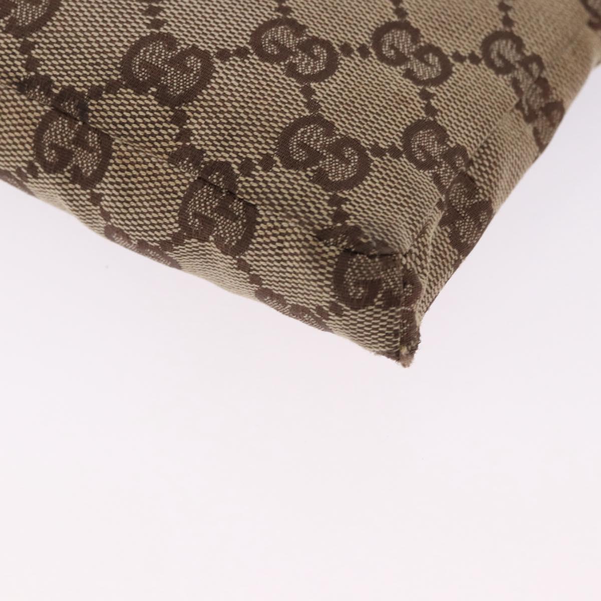 GUCCI GG Canvas Waist Bag Beige Silver 28566 Auth 192803