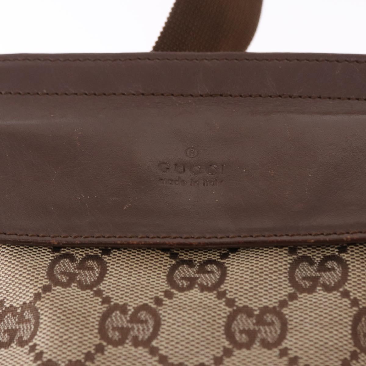 GUCCI GG Canvas Waist Bag Beige Silver 28566 Auth 192803
