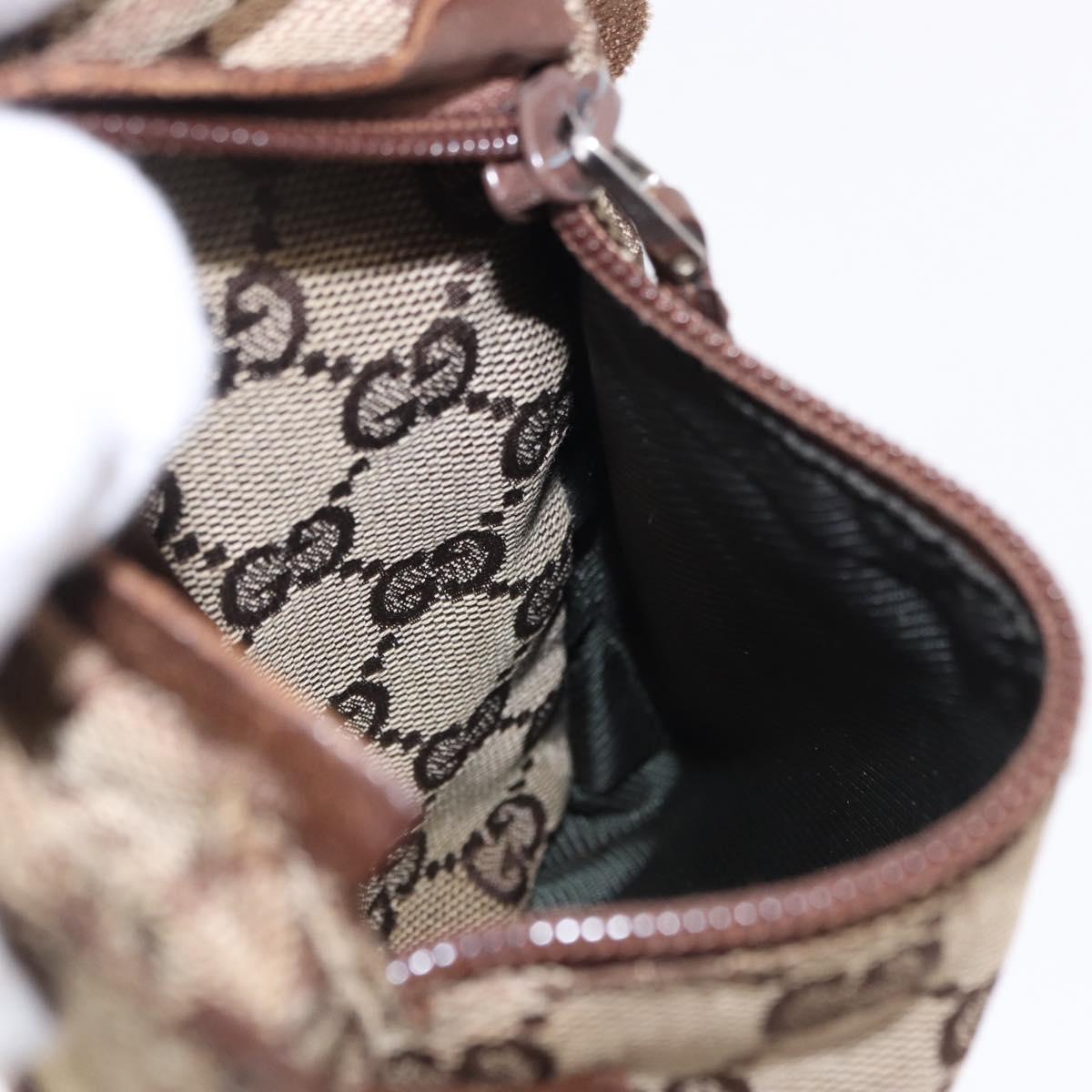 GUCCI GG Canvas Waist Bag Beige Silver 28566 Auth 192803