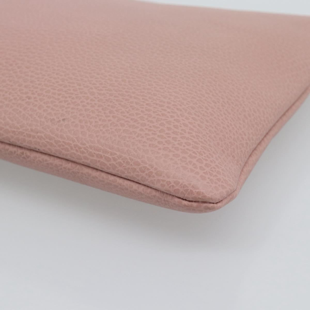 GUCCI Bamboo Clutch Bag Leather Outlet Pink Gold Tone 449653 Auth 192804A
