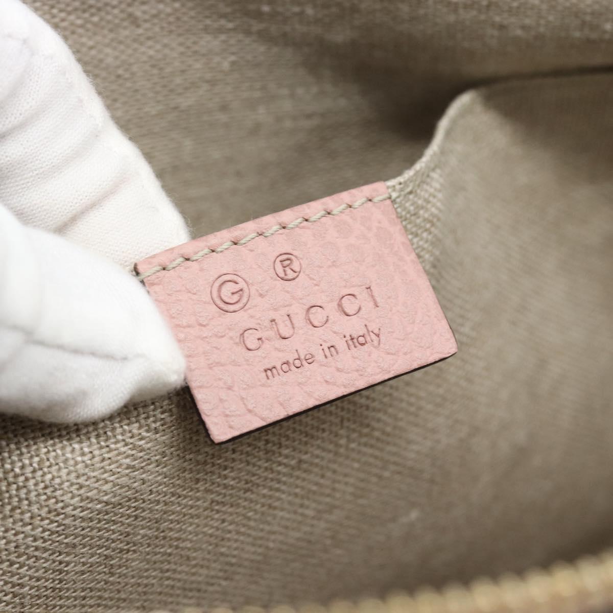 GUCCI Bamboo Clutch Bag Leather Outlet Pink Gold Tone 449653 Auth 192804A