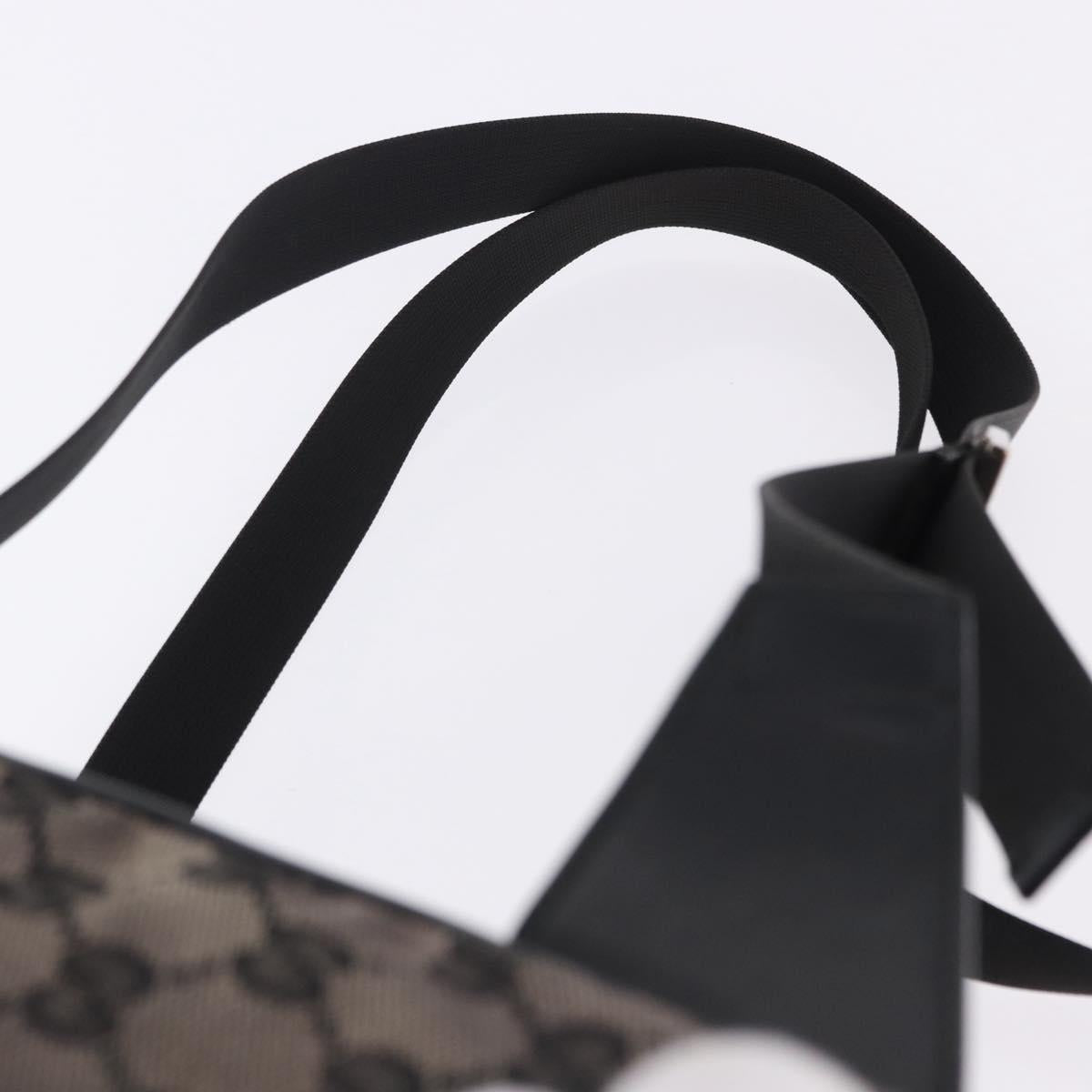 GUCCI GG Canvas Backpack Black Silver 019.0352 Auth 192806