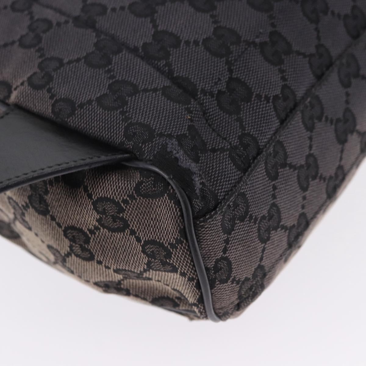 GUCCI GG Canvas Backpack Black Silver 019.0352 Auth 192806