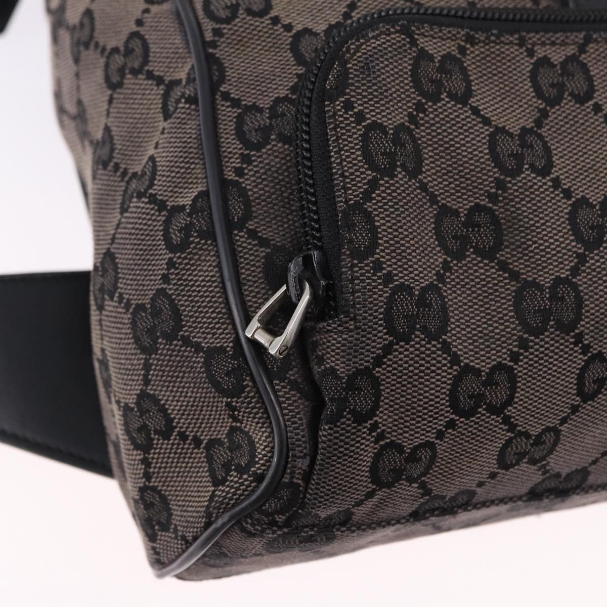 GUCCI GG Canvas Backpack Black Silver 019.0352 Auth 192806