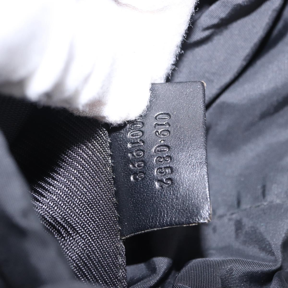 GUCCI GG Canvas Backpack Black Silver 019.0352 Auth 192806