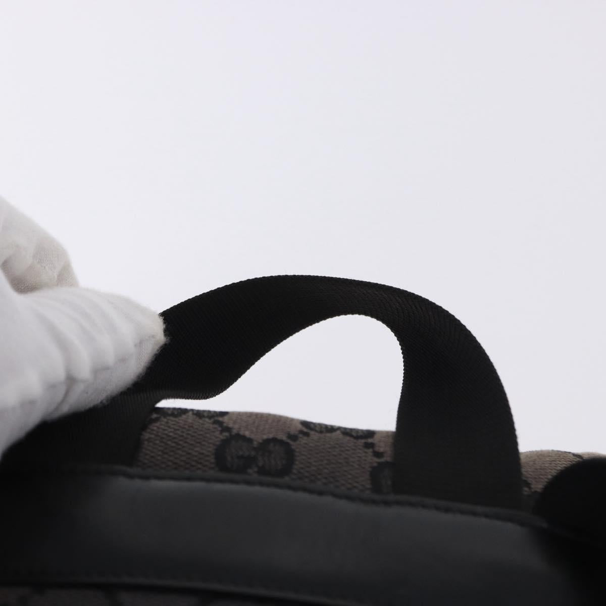 GUCCI GG Canvas Backpack Black Silver 019.0352 Auth 192806