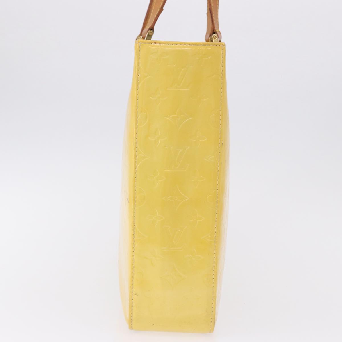 LOUIS VUITTON Monogram Vernis Columbus Tote Bag Lime Yellow M91047 Auth 192809