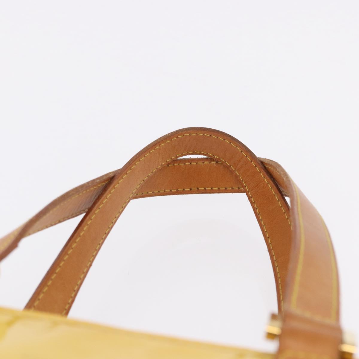 LOUIS VUITTON Monogram Vernis Columbus Tote Bag Lime Yellow M91047 Auth 192809