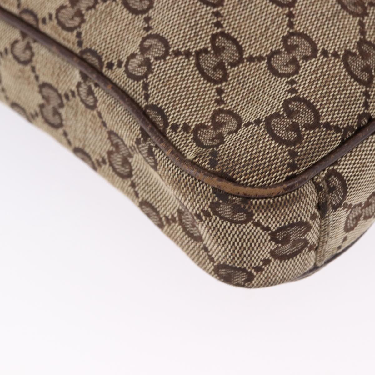 GUCCI GG Canvas Shoulder Bag Beige Silver 92551 Auth 192812