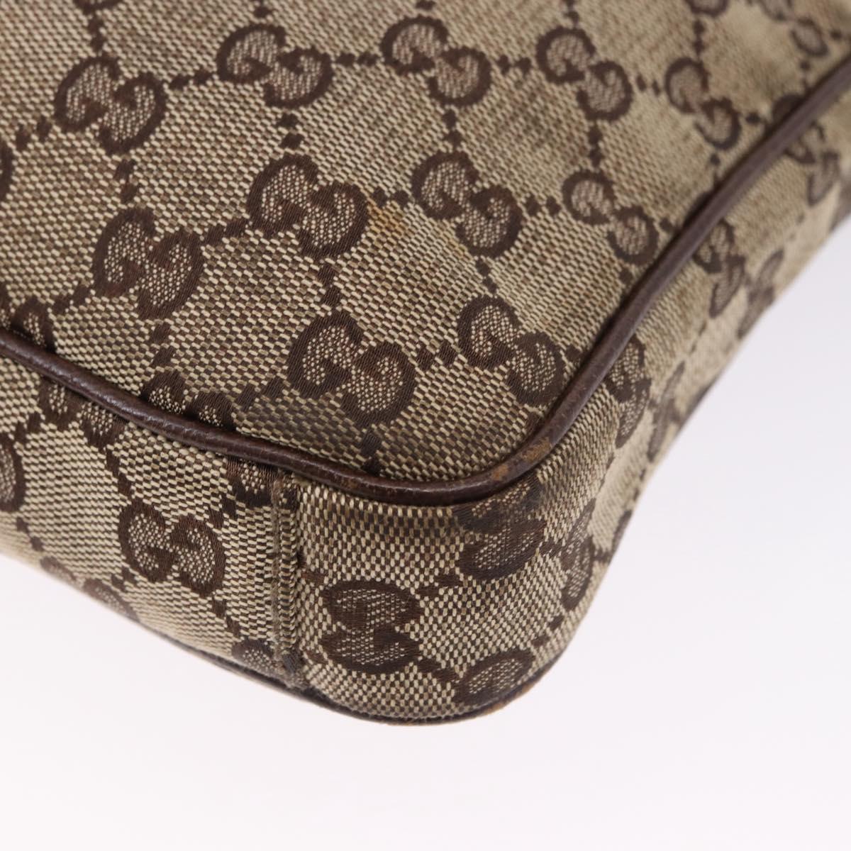 GUCCI GG Canvas Shoulder Bag Beige Silver 92551 Auth 192812