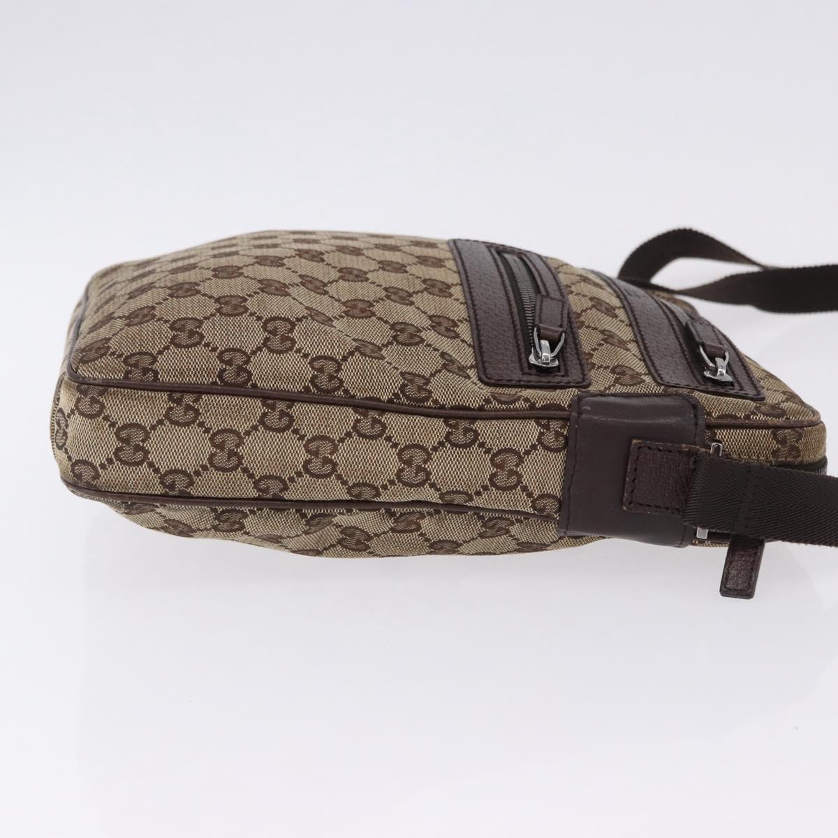 GUCCI GG Canvas Shoulder Bag Beige Silver 92551 Auth 192812