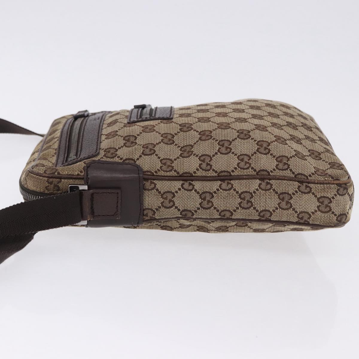 GUCCI GG Canvas Shoulder Bag Beige Silver 92551 Auth 192812