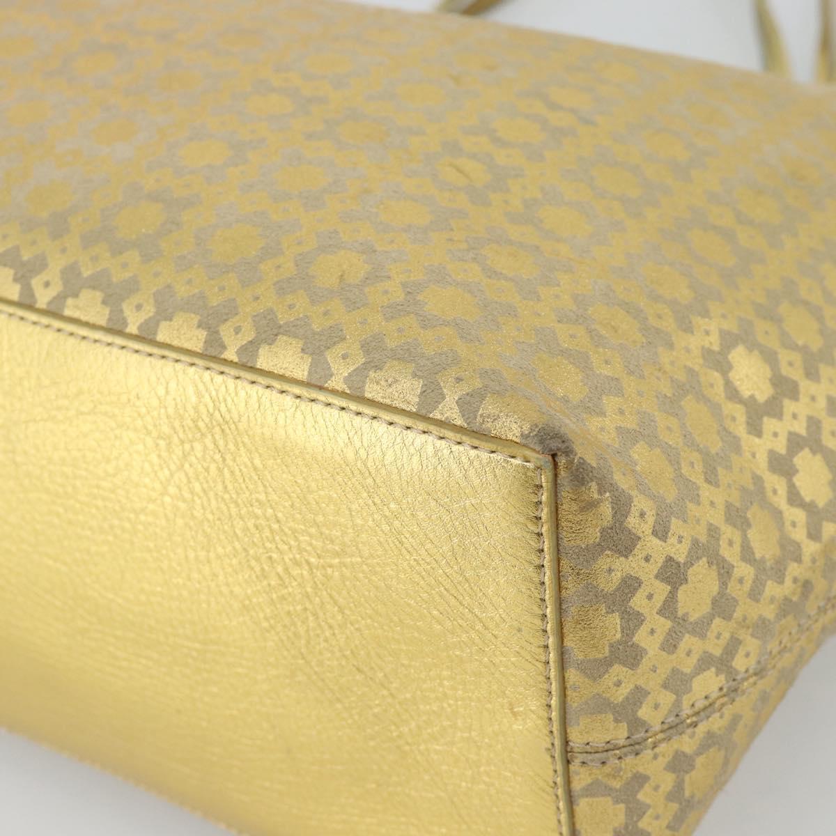 CELINE Tote Bag Suede Gold Auth 192815A